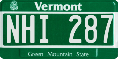 VT license plate NHI287
