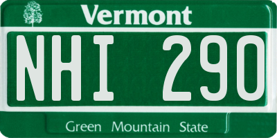 VT license plate NHI290