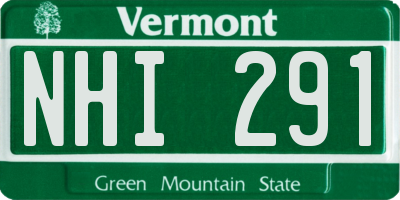 VT license plate NHI291