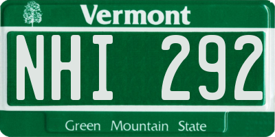 VT license plate NHI292