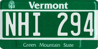 VT license plate NHI294