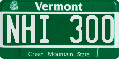 VT license plate NHI300
