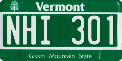 VT license plate NHI301
