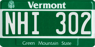 VT license plate NHI302