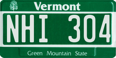 VT license plate NHI304
