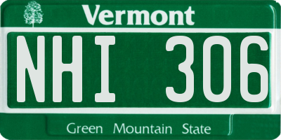 VT license plate NHI306