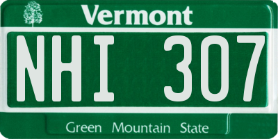 VT license plate NHI307