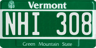 VT license plate NHI308