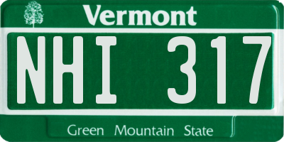 VT license plate NHI317