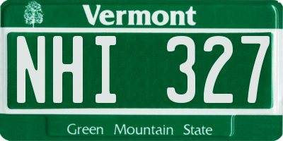 VT license plate NHI327