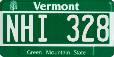 VT license plate NHI328