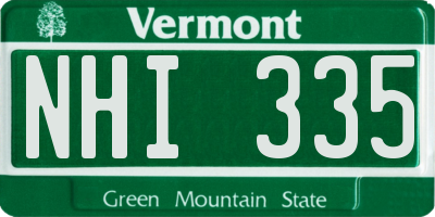 VT license plate NHI335