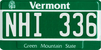 VT license plate NHI336