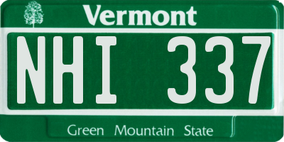 VT license plate NHI337