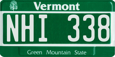 VT license plate NHI338