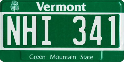 VT license plate NHI341