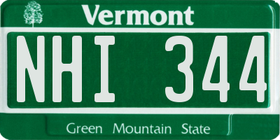 VT license plate NHI344