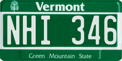 VT license plate NHI346