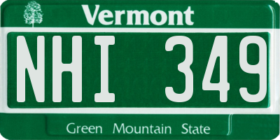 VT license plate NHI349