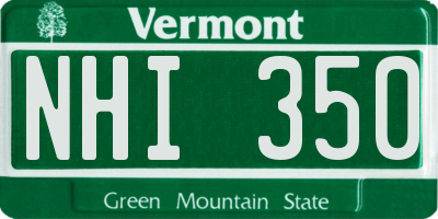 VT license plate NHI350