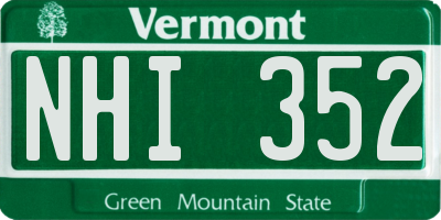 VT license plate NHI352