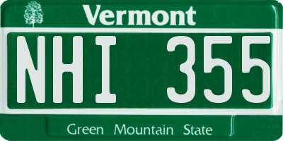 VT license plate NHI355