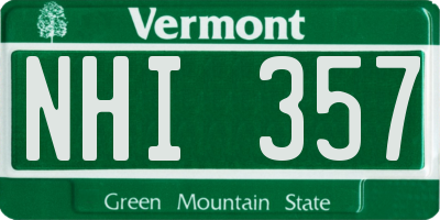 VT license plate NHI357