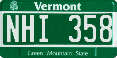 VT license plate NHI358