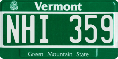 VT license plate NHI359