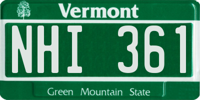 VT license plate NHI361