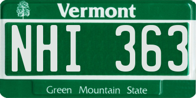 VT license plate NHI363