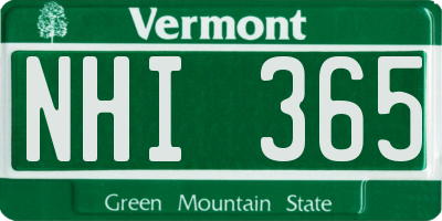 VT license plate NHI365
