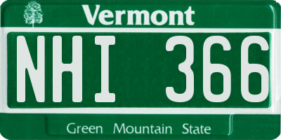 VT license plate NHI366