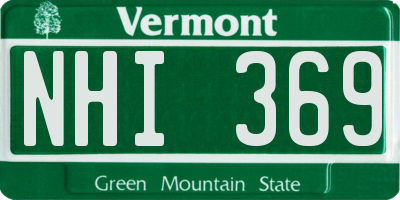 VT license plate NHI369