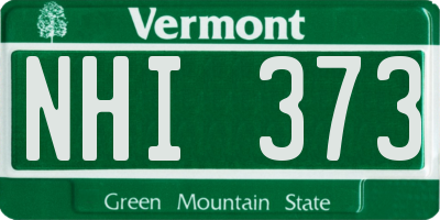 VT license plate NHI373