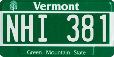 VT license plate NHI381