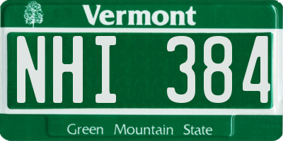VT license plate NHI384