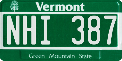 VT license plate NHI387