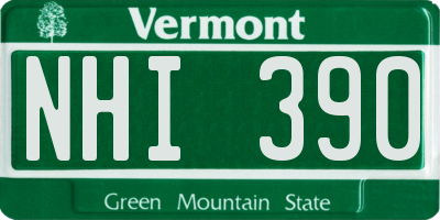 VT license plate NHI390