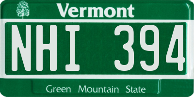 VT license plate NHI394