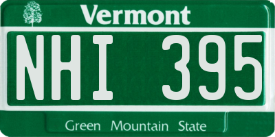 VT license plate NHI395