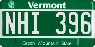 VT license plate NHI396