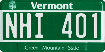 VT license plate NHI401