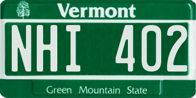 VT license plate NHI402