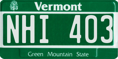VT license plate NHI403