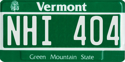 VT license plate NHI404