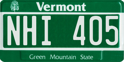 VT license plate NHI405