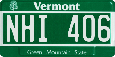VT license plate NHI406