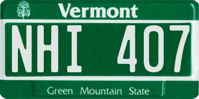 VT license plate NHI407