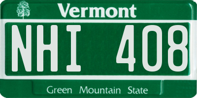 VT license plate NHI408